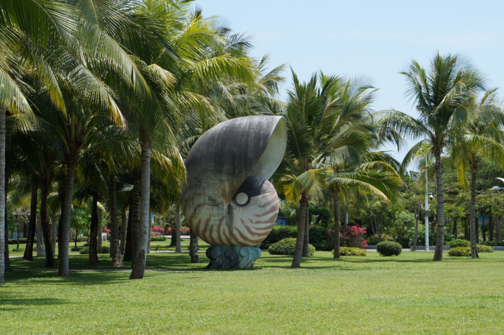 Snail sculpture in Da Dong Hai Park, Sanya, Hainan Island, China.