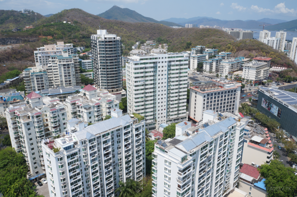 Top floor view from the Barry Boutique Hotel, Sanya, Hainan Island, China