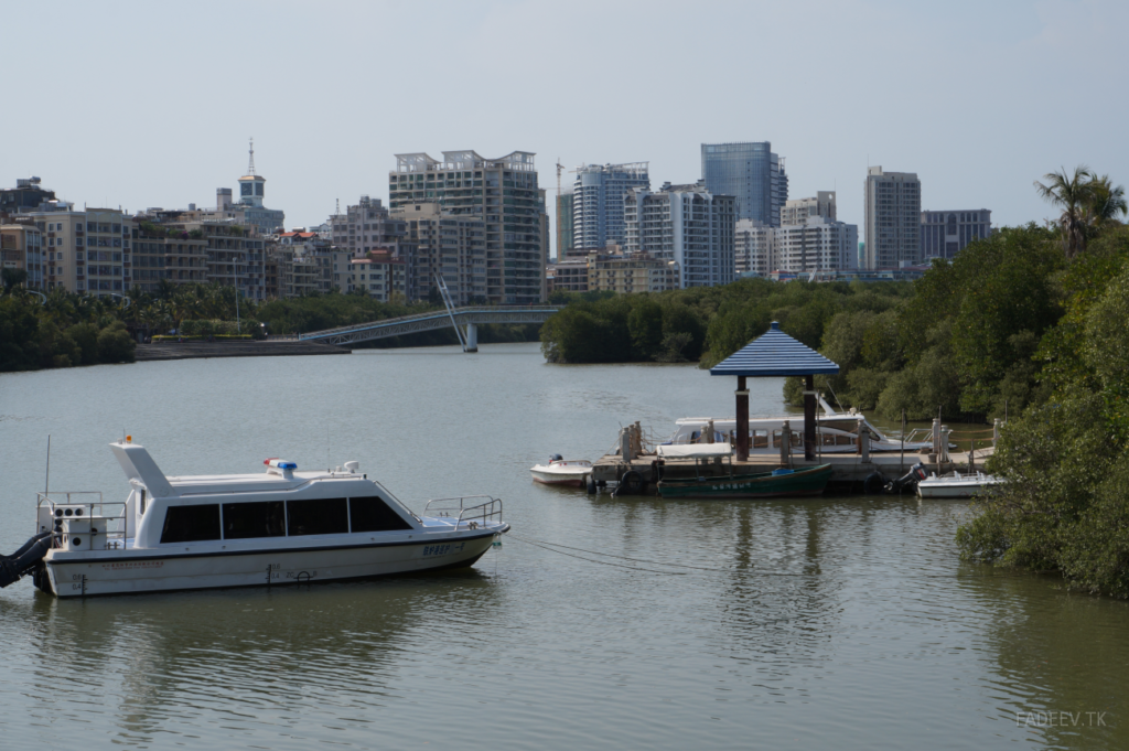 View from the bridge over Lin Chun he River, Sanya, Hainan Island, China